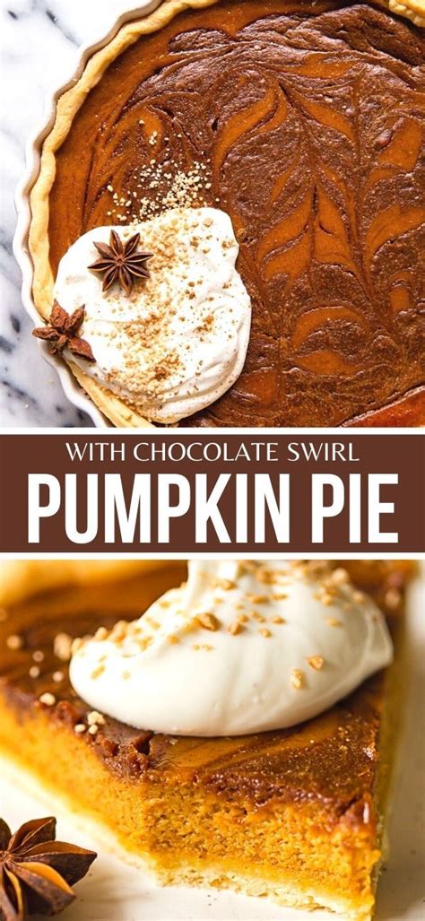 Classic Pumpkin Pie Made Even More Delicious And Far More Exciting By A Chocolate Swirl Or