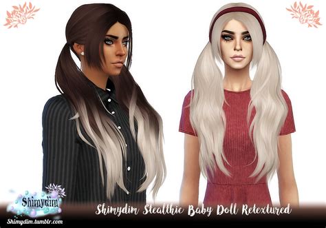 Sims 4 Hairs Shimydim Stealthic`s Baby Doll Hair Retextured