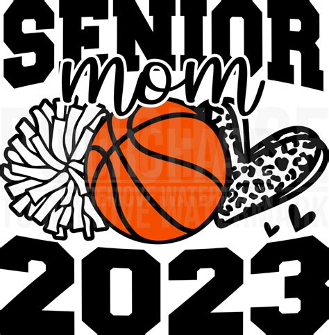 Senior Basketball Mom 2023 Svg Leopard Heart Graduation T Shirt
