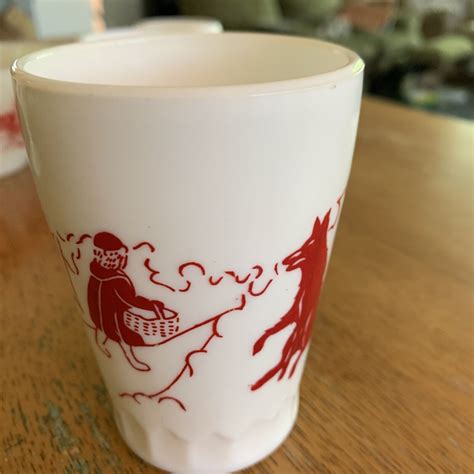 Vintage Hazel Atlas Red Polka Dot Mug Cup S Milk