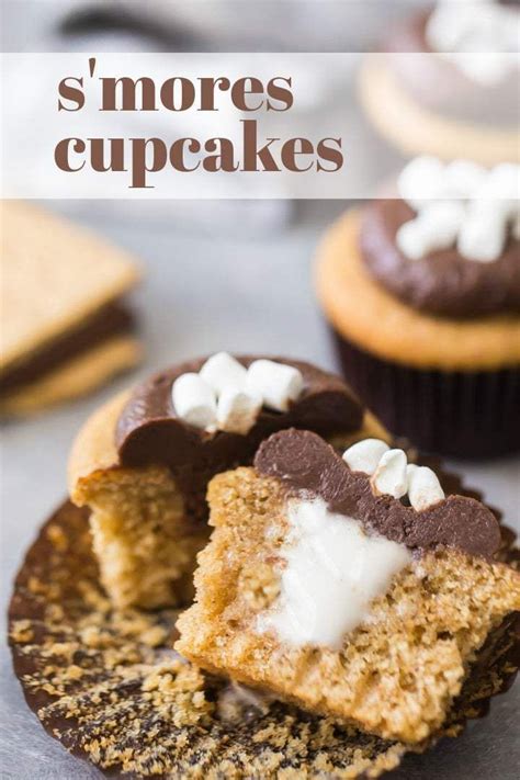 S Mores Cupcakes With A Moist Honey Graham Cake Base A Fluffy