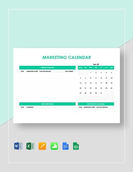 27 Marketing Calendar Templates Free Sample Example Format Download