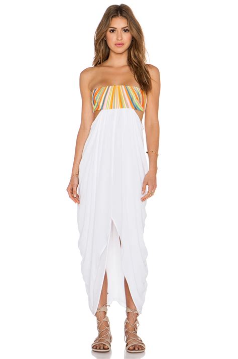 Lyst Mara Hoffman Embroidered Strapless Maxi Dress In White