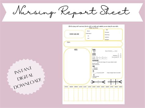 Rn Report Sheet Medsurg Pacu Nursing Hospital Shift Etsy Uk