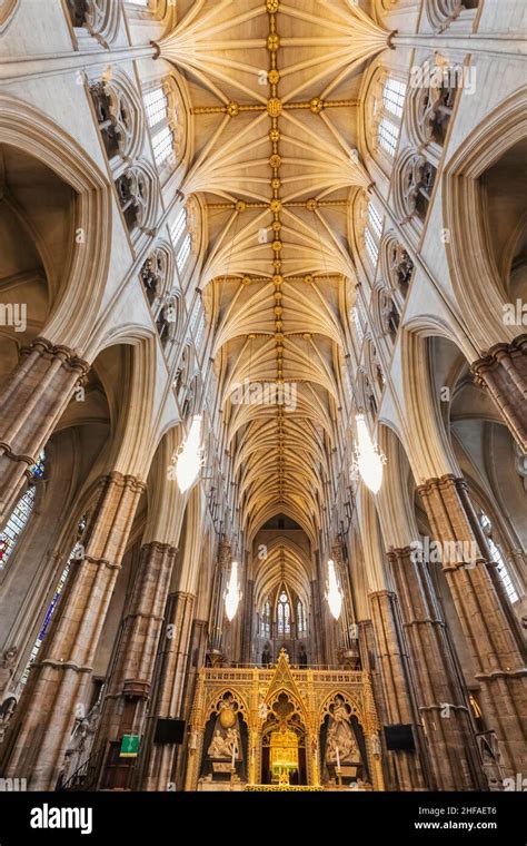 England London Westminster Abbey The Nave Altar And Choir Ceiling