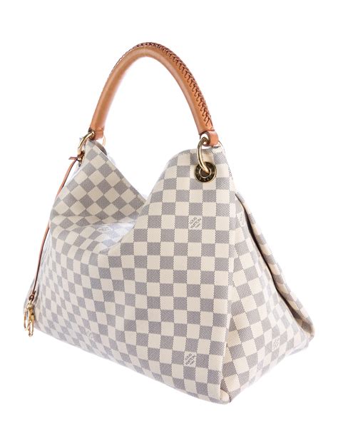Louis Vuitton Artsy Azur Leather Damier Coated Canvas Hobo Bag Nar