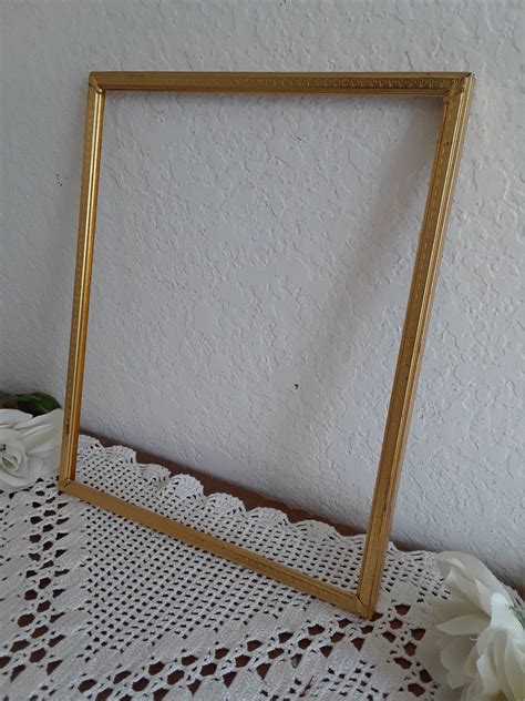 Vintage Gold Metal Picture Frame 10 X 12 Photo Decoration Mid Etsy