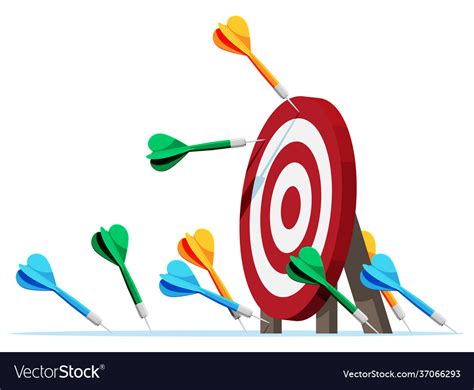 Many Darts Missed Target Mark Royalty Free Vector Image