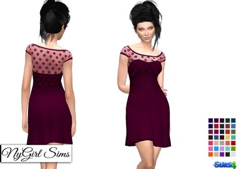 Strapless Dress With Lace Crop Overlay At Nygirl Sims Sims 4 Updates