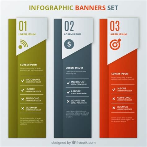 Free Vector Infographic Banners Template Set