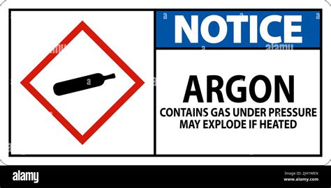 Notice Argon Ghs Sign On White Background Stock Vector Image And Art Alamy