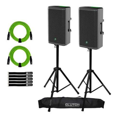 2 Mackie Thrash 212 12 Speakers With Stands IDJNOW