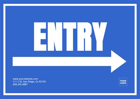 Editable Entry Sign Entry Signs Exit Sign Signs