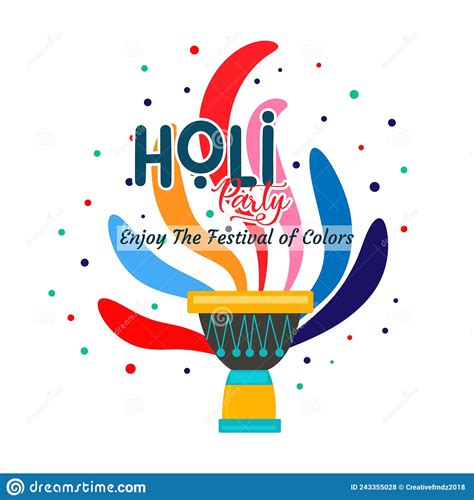 Happy Holi Greeting Card Design Stock Vector Illustration Of Design