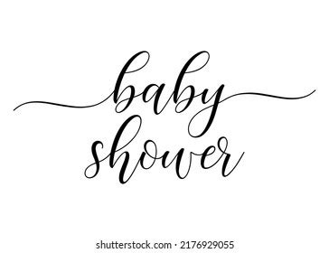 Baby Shower Hand Drawn Calligraphy Black Stock Vector Royalty Free Shutterstock