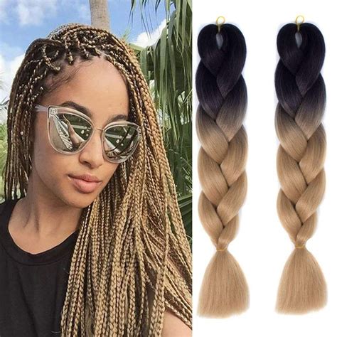 2021 Ombre Braiding Hair Extensions High Temperature Fiber Synthetic