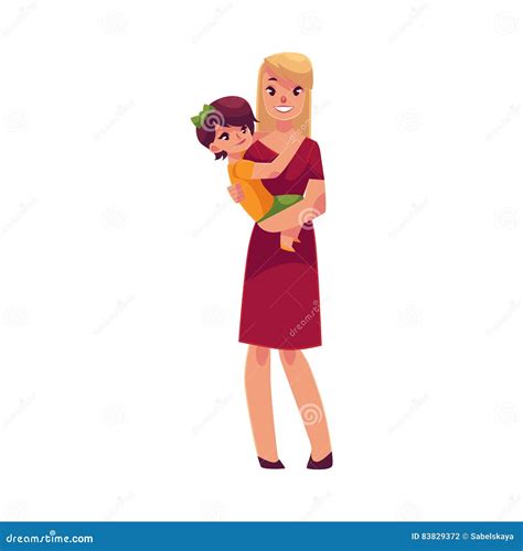 Happy Mother Holding Her Son In Hands Stock Vector Illustration Of