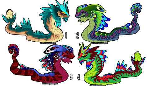 Adoptable Feathered Serpent Closed By Stephsadopts On Deviantart