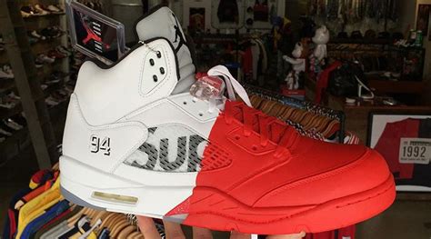 This Guy Dipped His Pair Of Supreme X Air Jordan 5s In Red Paint