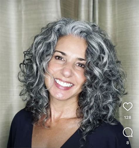 Curly Silver Hair Layered Curly Hair Natural Gray Hair Long Gray