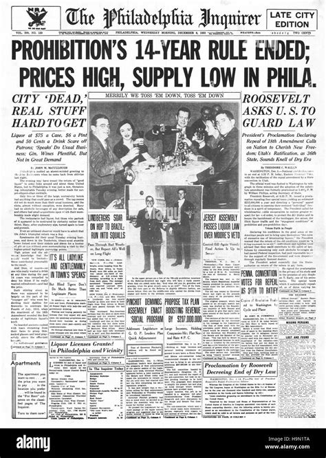 1933 Philadelphia Inquirer Usa Front Hi Res Stock Photography And