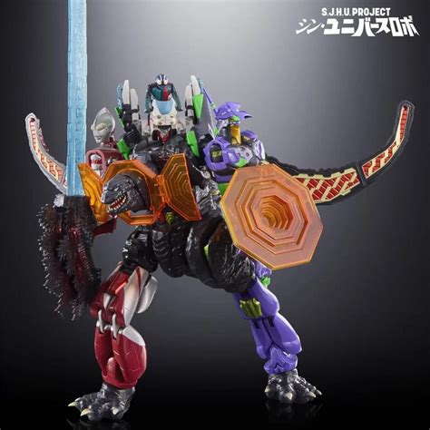 godzilla ultraman kamen rider and eva unit 1 form a huge ridiculous megazord