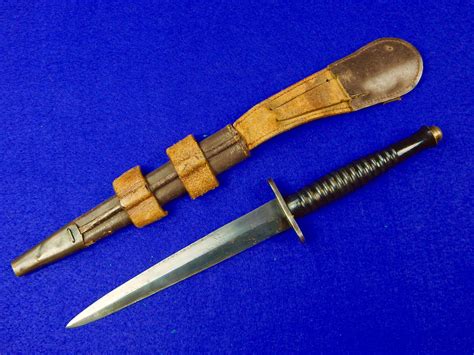 Rare British English Ww2 Fairbairn Sykes Fighting Knife Wood Handle W