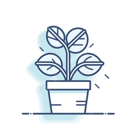 Ikon Tanaman Linier Untuk Pertanian Vektor Ikon Garis Tanaman Pot