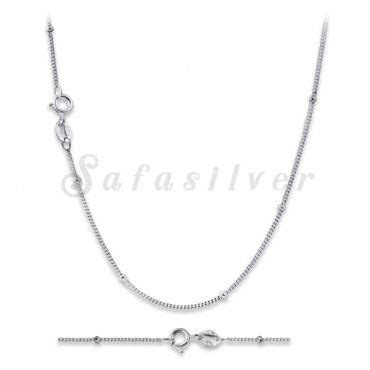 925 Sterling Silver curb chain with silver ball beads. | 925 silver chains, Wholesale silver ...