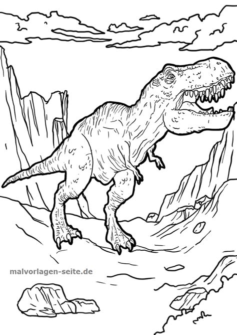 Klicke hier um dein gratis ausmalbild junger t rex auszudrucken. Ausmalbilder / Malvorlagen Dinosaurier