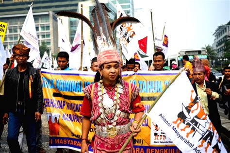 Indonesian Indigenous People Rally During The Commemoration Of The