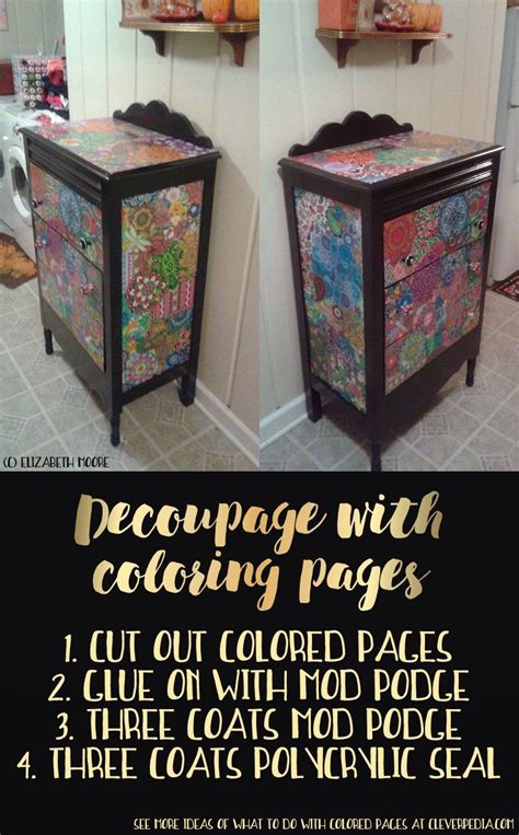 They may be set by us or by third party providers whose services we have added to our pages. How to Decoupage a Dresser with Colored Pages -- Things To ...