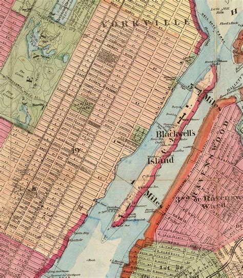 Old Map Of New York And Manhattan 1860 Vintage Maps And Prints