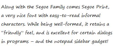Segoe is either a registered trademark or a trademark of microsoft corporation in the united states and/or other. A Comprehensive Look at the New Microsoft (Vista) Fonts ...