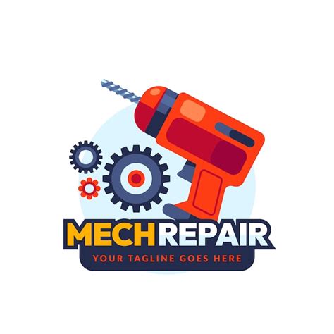 Free Vector Flat Design Mechanical Repair Logo Design