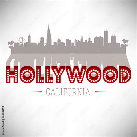 Hollywood Skyline Silhouette Vector Design Stock Vector Adobe Stock
