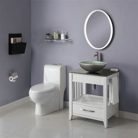 In this bathroom, white coats every surface, except the wood vanity, to maximize the bright, expansive effect. Small Bathroom Vanity in Various Designs for Modern Life ...
