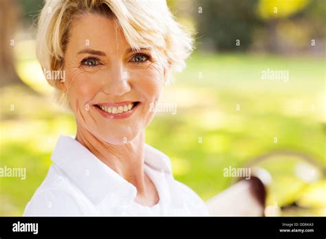 Beautiful Mature Woman Outdoors Summer Hi Res Stock Photography And