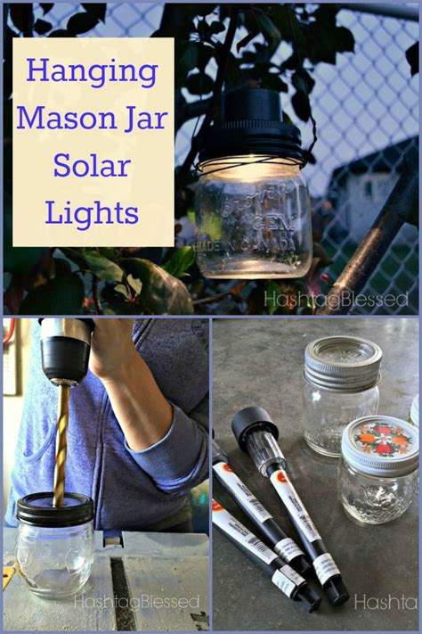 How To Make Hanging Mason Jar Solar Lights Diy Solar Mason Jars