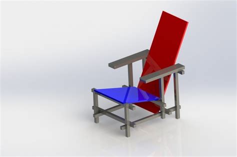 Rietveld Chair In Solidworks Solidworks 3d Cad Model Grabcad