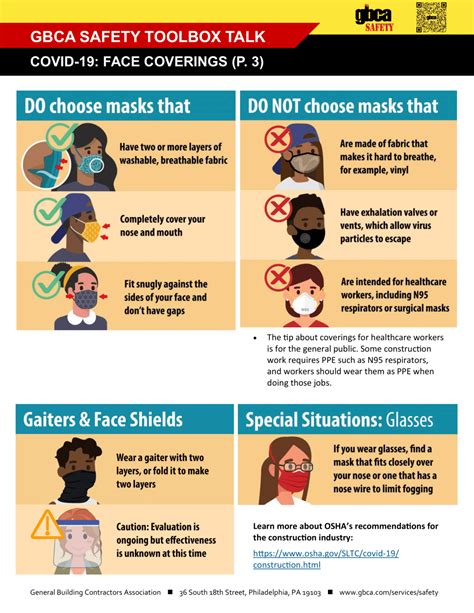 Gbca Safety Toolbox Talk Covid 19 Face Coverings