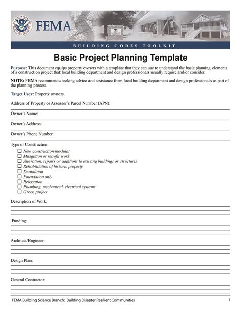 Simple Project Planner Template Fatyredx