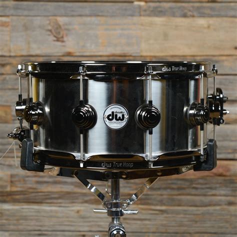 Dw 65x14 Rolled 1mm Titanium Snare Drum Wblack Hdwr Used Drums