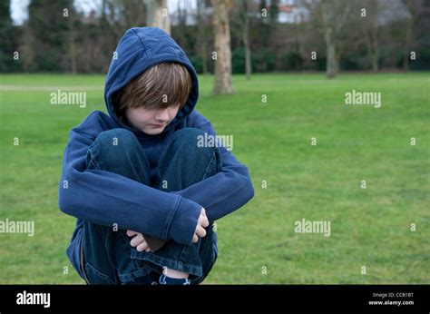 Depressed Young Male Boy Stock Photo Alamy