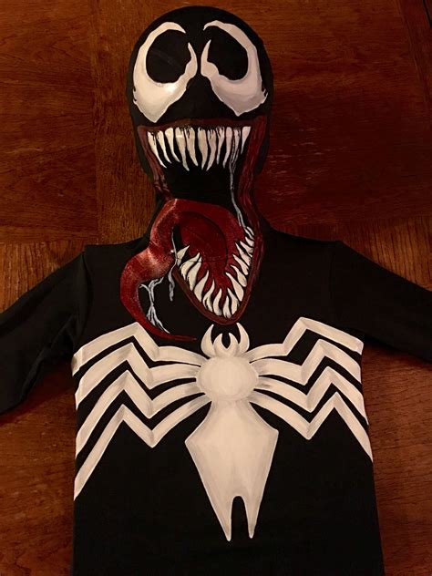 Diy Venom Costume Handpainted Venom Childs Cosplay From A Morphsuit