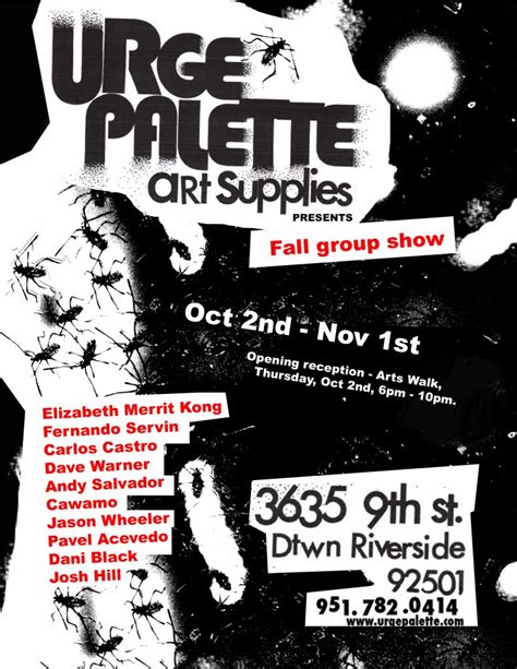 Fall Group Show Oct 2nd Nov 1st Urge Palette