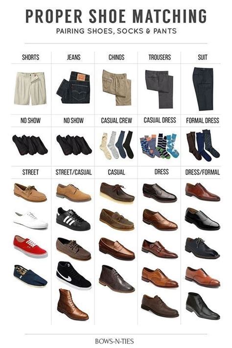 Save This Easy Guide For Pairing Shoes And Pants 12 Shoe Charts Every