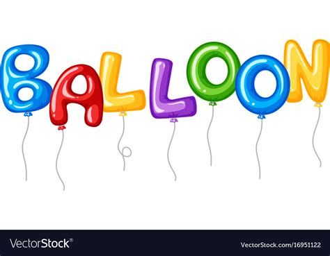 Word Balloon With Colorful Full Balloons Flying Vector Image