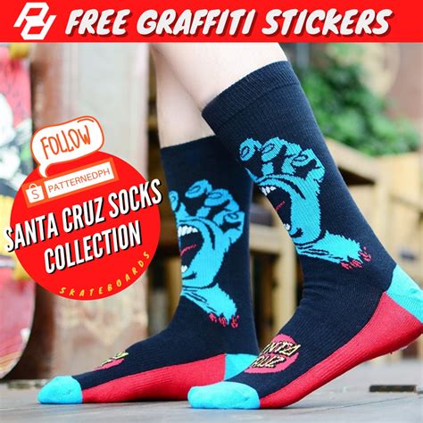 Santa Cruz Socks Authentic Quality Free Stickers Shopee Philippines