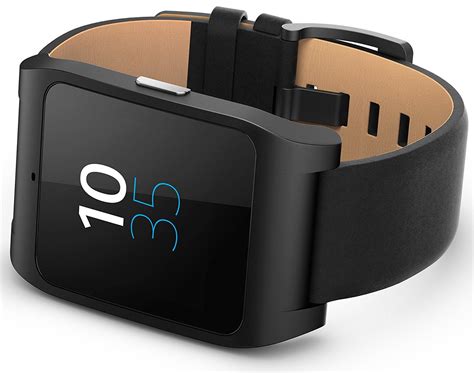 Sony SmartWatch 3 SWR50 SWR50BKL. Orologio pelle nera/black leather
